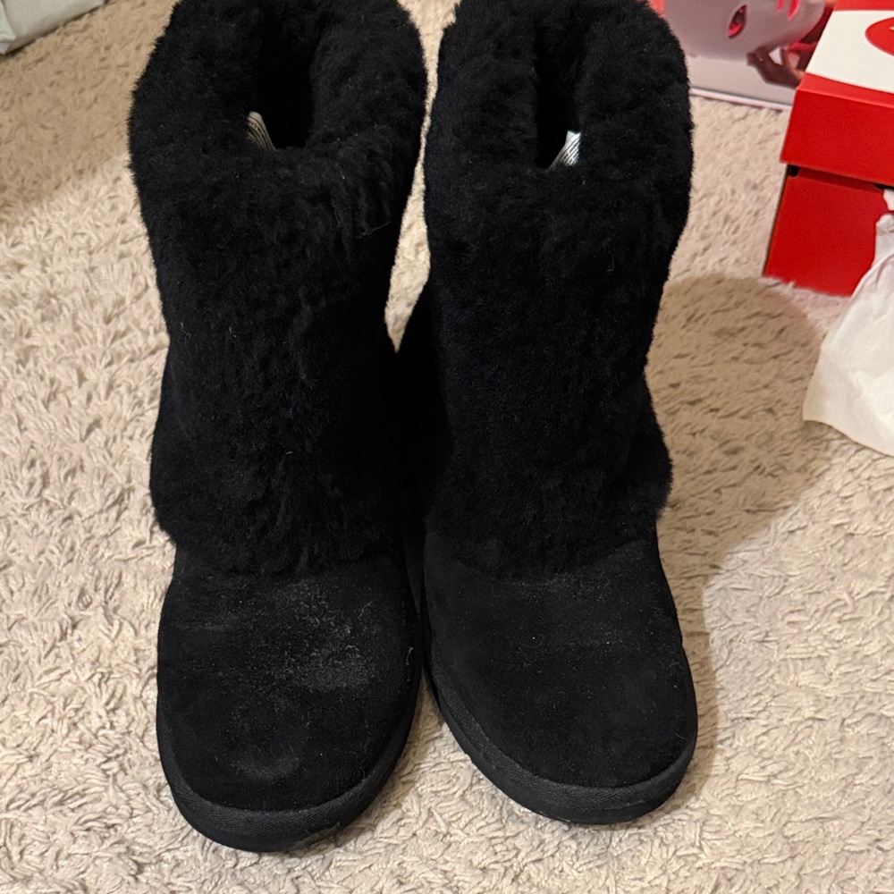 UGG Black Winter Fur Boots